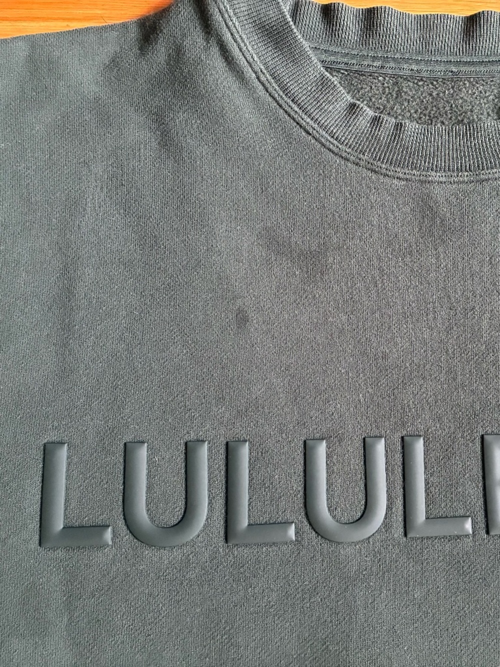 lululemon Perfectly Oversized Crew Logo Teal Sweatshirt Raised Wordmark - Picture 6 of 8